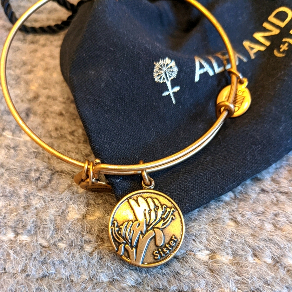 Alex & Ani 'Sister' Bracelet Gold Tone